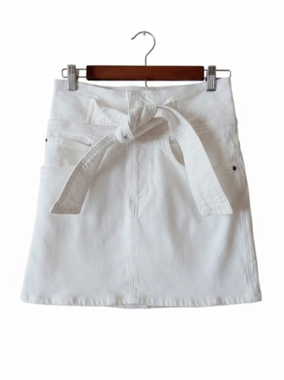 Rebecca Minkoff White Denim Mini Callie Skirt RTR Size XS - Picture 5 of 10